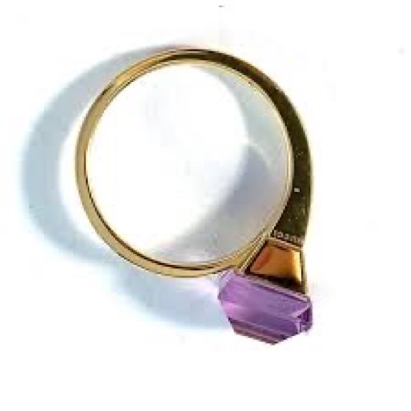 🤤💍💎💜 ⭐️GUCCI⭐️ 18K Yellow Gold Chiodo 💜 AMETHYST 💜 Ring size 35 5 💜💎💍 - Picture 2 of 15
